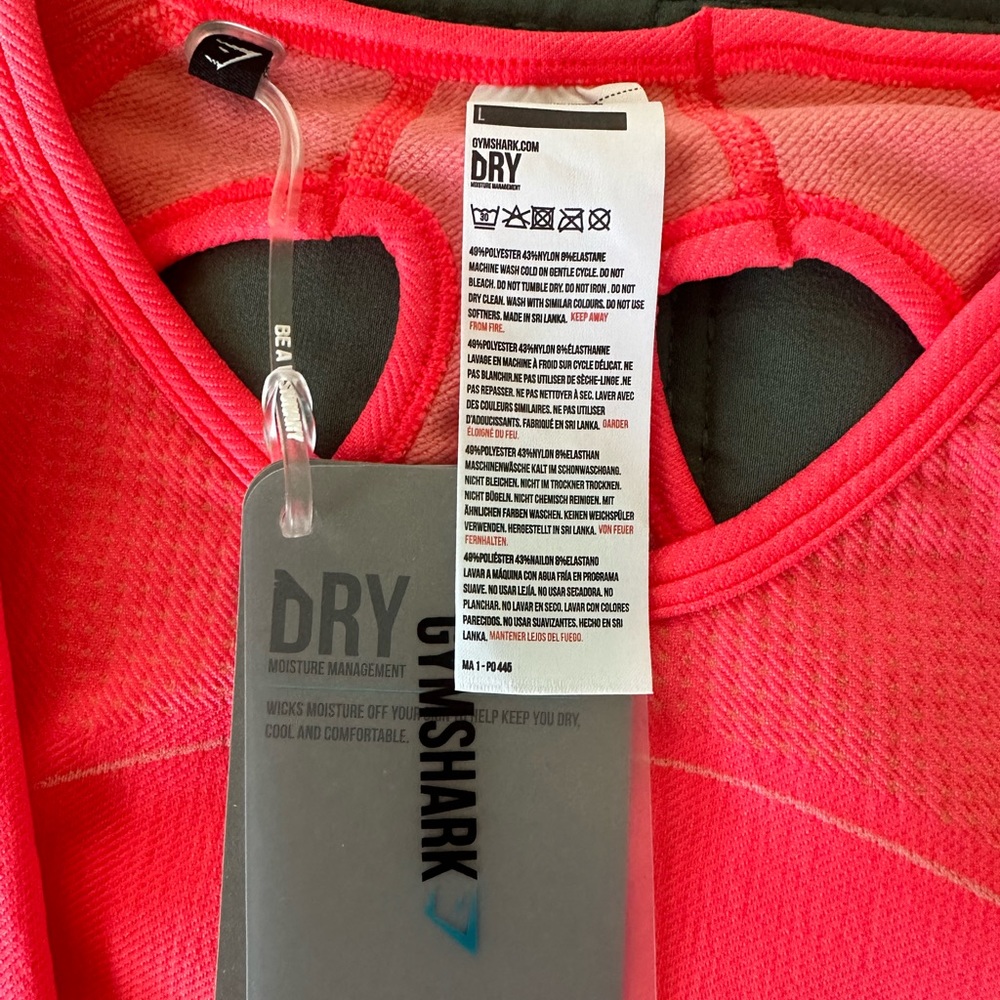 Hot pink Crop top gymshark new with tags.